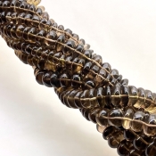 Smoky Quartz 6-12mm Smooth Rondelle Shape AA Grade Gemstone Beads Lot - Total 5 Strands of 23 Inch.