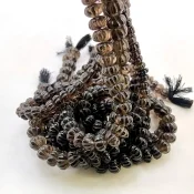 Smoky Quartz 9-10mm Carved Melon Shape AA Grade Gemstone Beads Strand - Total 1 Strand of 15 Inch.