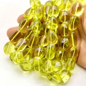 Lemon Quartz 13-19mm Smooth Nugget Shape AAA Grade Gemstone Beads Strand - Total 1 Strand of 17 Inch.