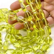 Lemon Quartz 13-19mm Smooth Nugget Shape AAA Grade Gemstone Beads Strand - Total 1 Strand of 17 Inch.