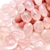Rose Quartz 18-26mm Smooth Oval Shape A+ Grade Gemstone Beads Strand - Total 1 Strand of 16 Inch.