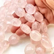 Rose Quartz 18-26mm Smooth Oval Shape A+ Grade Gemstone Beads Strand - Total 1 Strand of 16 Inch.