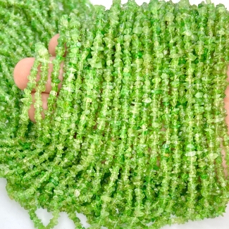 Tsavorite Garnet 3-5mm Tumbled Chip Shape AA Grade Gemstone Beads Strand - Total 1 Strand of 34 Inch.