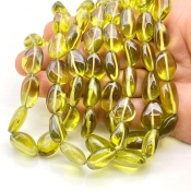 Olive Quartz 11-17mm Smooth Nugget Shape AAA Grade Gemstone Beads Strand - Total 1 Strand of 15 Inch.