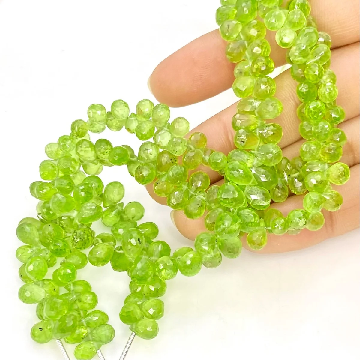 Approx. 16 Strand 6x4mm Crystal Faceted Rondelle Beads, Medium Peridot AB  - Bead Box Bargains
