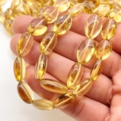 Canary Quartz 10-16mm Smooth Oval Shape AAA Grade Gemstone Beads Strand - Total 1 Strand of 16 Inch.