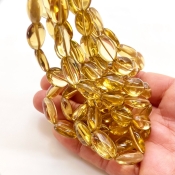 Canary Quartz 10-16mm Smooth Oval Shape AAA Grade Gemstone Beads Strand - Total 1 Strand of 16 Inch.