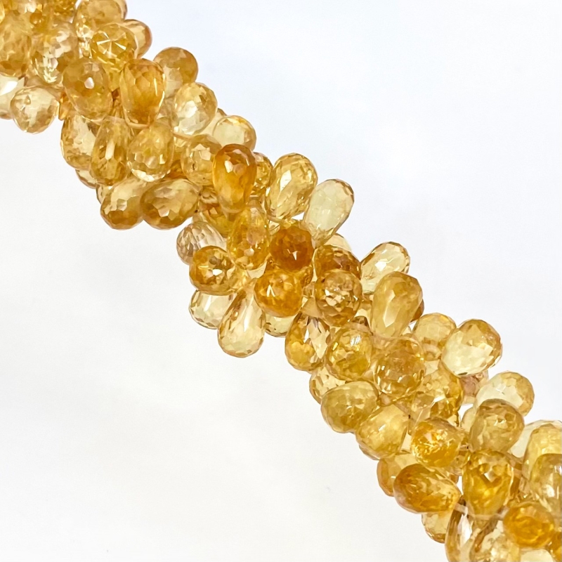 Beer Quartz 8-10mm Briolette Drop Shape AAA Grade Gemstone Beads Strand - Total 1 Strand of 9 Inch.