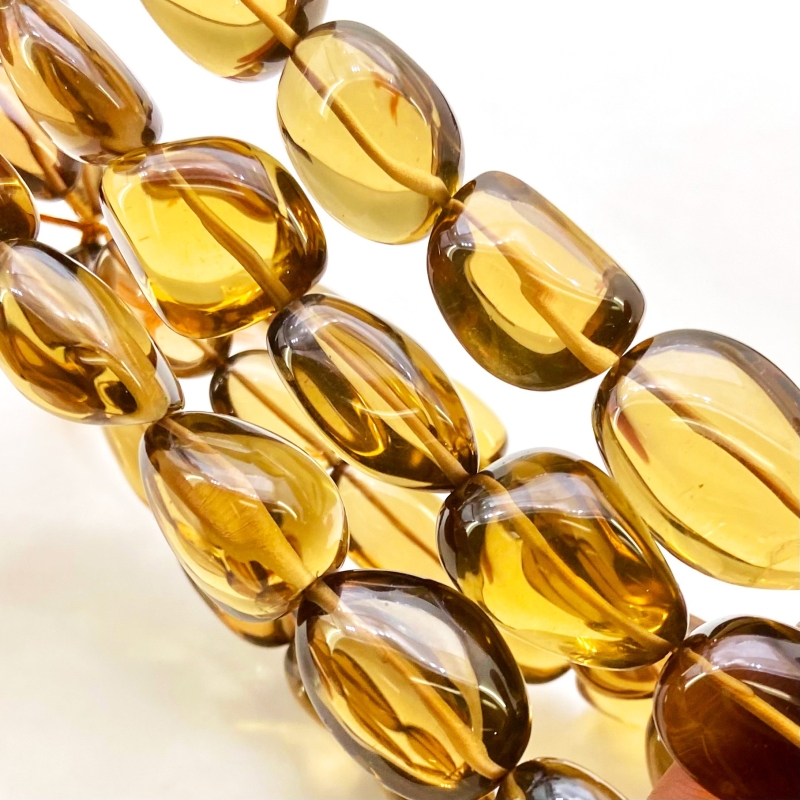 Whisky Quartz 17-29mm Smooth Nugget Shape AAA Grade Gemstone Beads Strand - Total 1 Strand of 16 Inch.