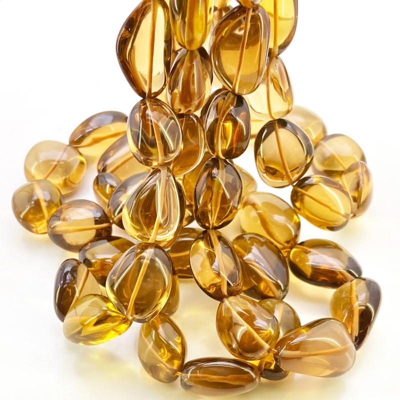 Whisky Quartz 17-29mm Smooth Nugget Shape AAA Grade Gemstone Beads Strand - Total 1 Strand of 16 Inch.