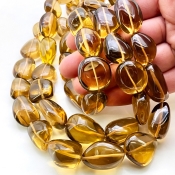 Whisky Quartz 17-29mm Smooth Nugget Shape AAA Grade Gemstone Beads Strand - Total 1 Strand of 16 Inch.