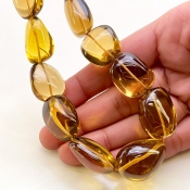 Whisky Quartz 17-29mm Smooth Nugget Shape AAA Grade Gemstone Beads Strand - Total 1 Strand of 16 Inch.