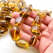 Whisky Quartz 17-29mm Smooth Nugget Shape AAA Grade Gemstone Beads Strand - Total 1 Strand of 16 Inch.