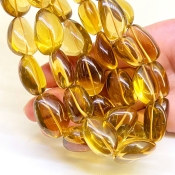 Whisky Quartz 16-25mm Smooth Nugget Shape AAA Grade Gemstone Beads Strand - Total 1 Strand of 16 Inch.