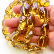 Whisky Quartz 16-25mm Smooth Nugget Shape AAA Grade Gemstone Beads Strand - Total 1 Strand of 16 Inch.