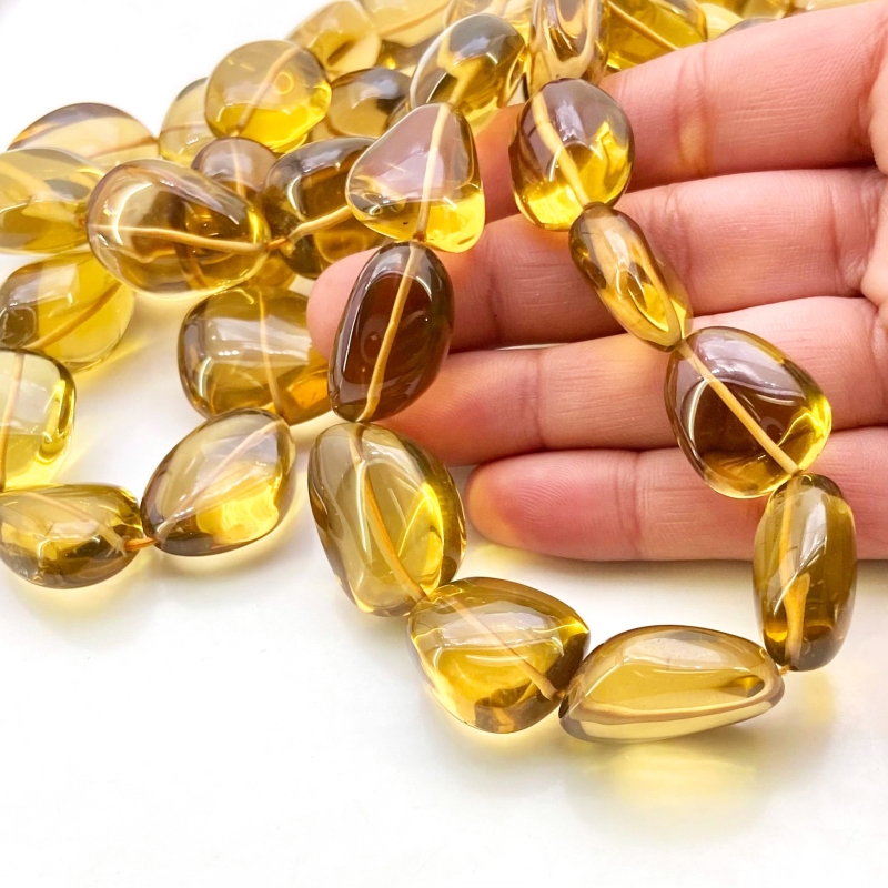 Whisky Quartz 16-25mm Smooth Nugget Shape AAA Grade Gemstone Beads Strand - Total 1 Strand of 16 Inch.