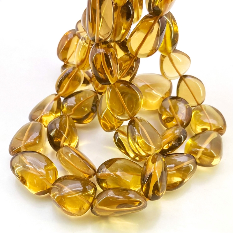 Whisky Quartz 16-25mm Smooth Nugget Shape AAA Grade Gemstone Beads Strand - Total 1 Strand of 16 Inch.