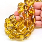 Whisky Quartz 16-25mm Smooth Nugget Shape AAA Grade Gemstone Beads Strand - Total 1 Strand of 16 Inch.