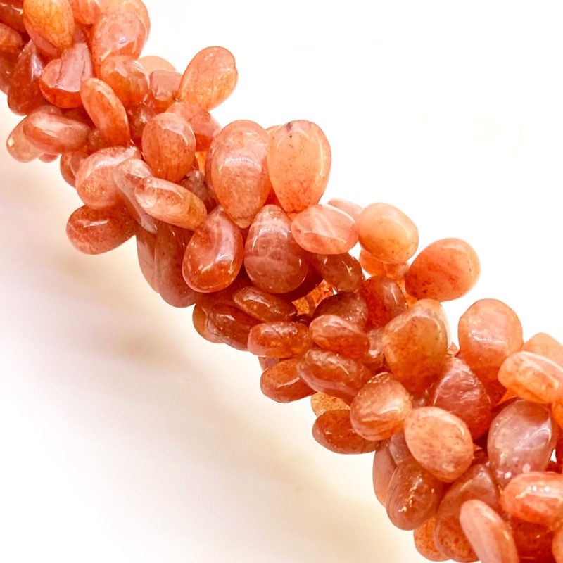 Sun Stone 11-14mm Smooth Pear Shape A Grade Gemstone Beads Strand - Total 1 Strand of 8 Inch.