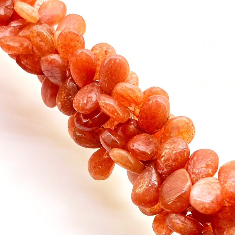 Sun Stone 12-15mm Smooth Pear Shape A Grade Gemstone Beads Strand - Total 1 Strand of 8 Inch.