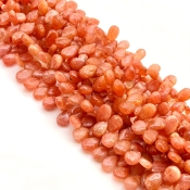 Sun Stone 9-11mm Smooth Pear Shape A Grade Gemstone Beads Strand - Total 1 Strand of 8 Inch.