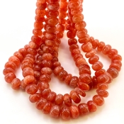 Sun Stone 7-11mm Smooth Rondelle Shape AA Grade Gemstone Beads Strand - Total 1 Strand of 18 Inch.