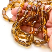 Beer Quartz 9-18.5mm Smooth Nugget Shape AAA Grade Gemstone Beads Strand - Total 1 Strand of 16 Inch.