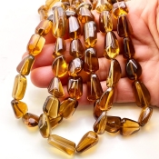 Beer Quartz 9-18.5mm Smooth Nugget Shape AAA Grade Gemstone Beads Strand - Total 1 Strand of 16 Inch.