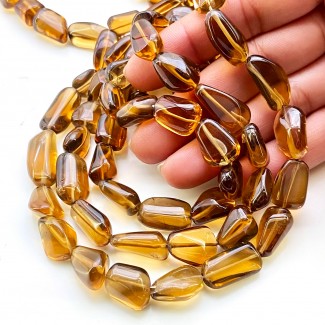 Beer Quartz 9-18.5mm Smooth Nugget Shape AAA Grade Gemstone Beads Strand - Total 1 Strand of 16 Inch.