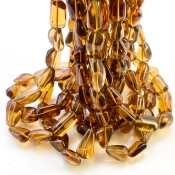 Beer Quartz 9-18.5mm Smooth Nugget Shape AAA Grade Gemstone Beads Strand - Total 1 Strand of 16 Inch.