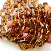 Beer Quartz 9-18.5mm Smooth Nugget Shape AAA Grade Gemstone Beads Strand - Total 1 Strand of 16 Inch.