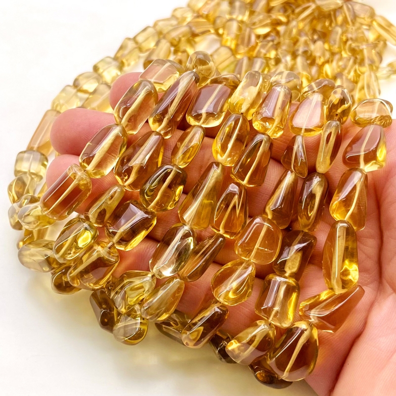 Beer Quartz 7-18mm Smooth Nugget Shape AAA Grade Gemstone Beads Strand - Total 1 Strand of 15 Inch.