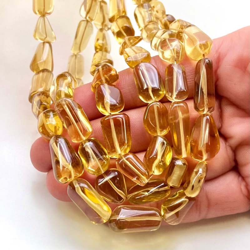 Beer Quartz 7-18mm Smooth Nugget Shape AAA Grade Gemstone Beads Strand - Total 1 Strand of 15 Inch.