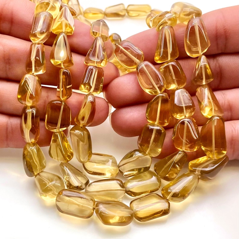 Beer Quartz 7-18mm Smooth Nugget Shape AAA Grade Gemstone Beads Strand - Total 1 Strand of 15 Inch.