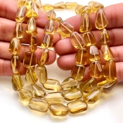 Beer Quartz 7-18mm Smooth Nugget Shape AAA Grade Gemstone Beads Strand - Total 1 Strand of 15 Inch.