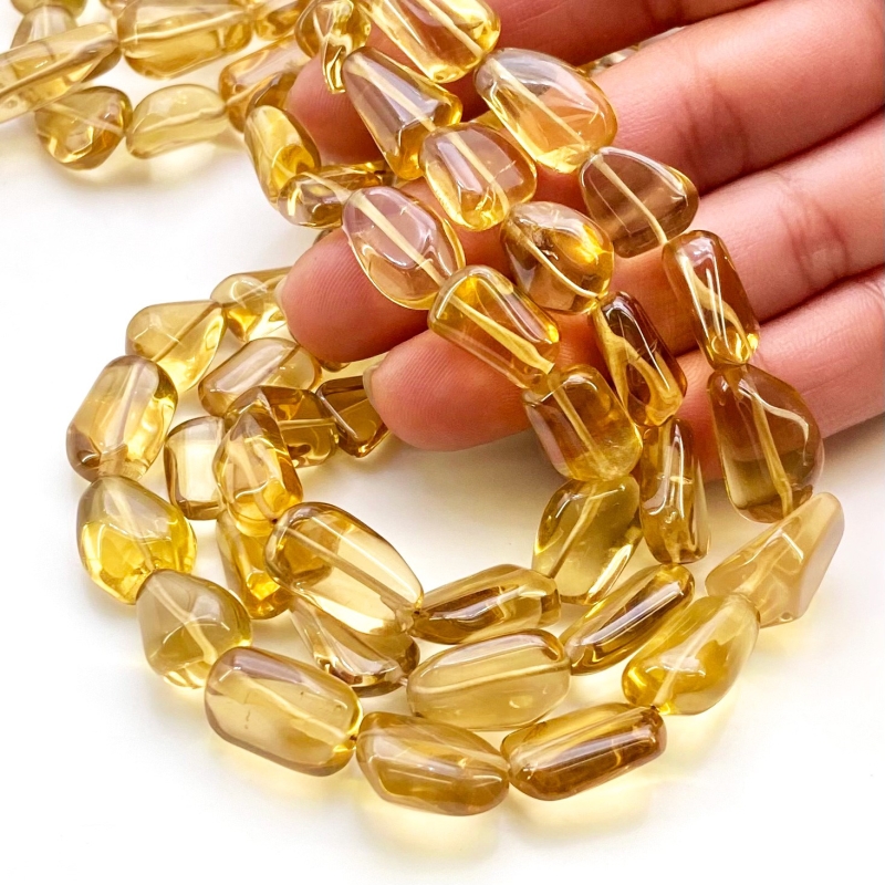 Beer Quartz 7-18mm Smooth Nugget Shape AAA Grade Gemstone Beads Strand - Total 1 Strand of 15 Inch.