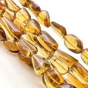 Beer Quartz 12-23mm Smooth Nugget Shape AAA Grade Gemstone Beads Strand - Total 1 Strand of 16 Inch.