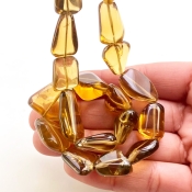 Beer Quartz 12-23mm Smooth Nugget Shape AAA Grade Gemstone Beads Strand - Total 1 Strand of 16 Inch.