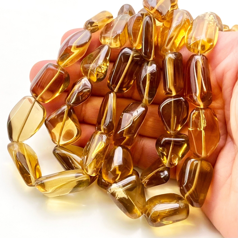 Beer Quartz 12-23mm Smooth Nugget Shape AAA Grade Gemstone Beads Strand - Total 1 Strand of 16 Inch.