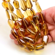 Beer Quartz 12-23mm Smooth Nugget Shape AAA Grade Gemstone Beads Strand - Total 1 Strand of 16 Inch.