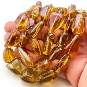 Beer Quartz 12-23mm Smooth Nugget Shape AAA Grade Gemstone Beads Strand - Total 1 Strand of 16 Inch.