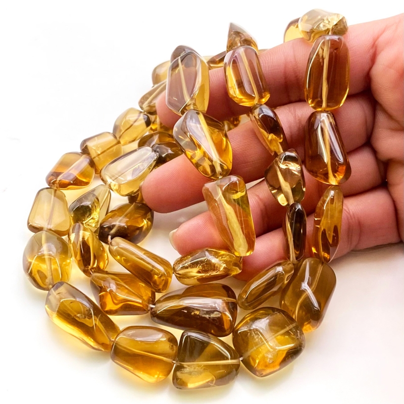 Beer Quartz 12-23mm Smooth Nugget Shape AAA Grade Gemstone Beads Strand - Total 1 Strand of 16 Inch.