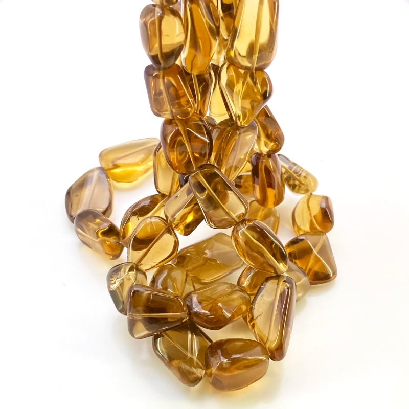 Beer Quartz 12-23mm Smooth Nugget Shape AAA Grade Gemstone Beads Strand - Total 1 Strand of 16 Inch.