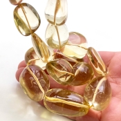 Beer Quartz 14.5-33mm Smooth Nugget Shape AAA Grade Gemstone Beads Strand - Total 1 Strand of 16 Inch.