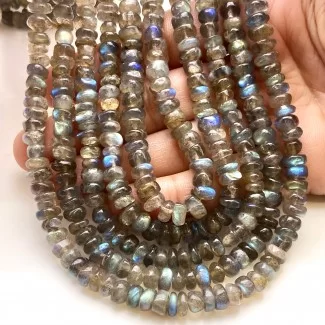 Labradorite 6-7mm Smooth Rondelle Shape A Grade 25 Inch Long Gemstone Beads Strand