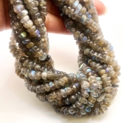 Labradorite 6-7mm Smooth Rondelle Shape A Grade Gemstone Beads Strand - Total 1 Strand of 25 Inch.