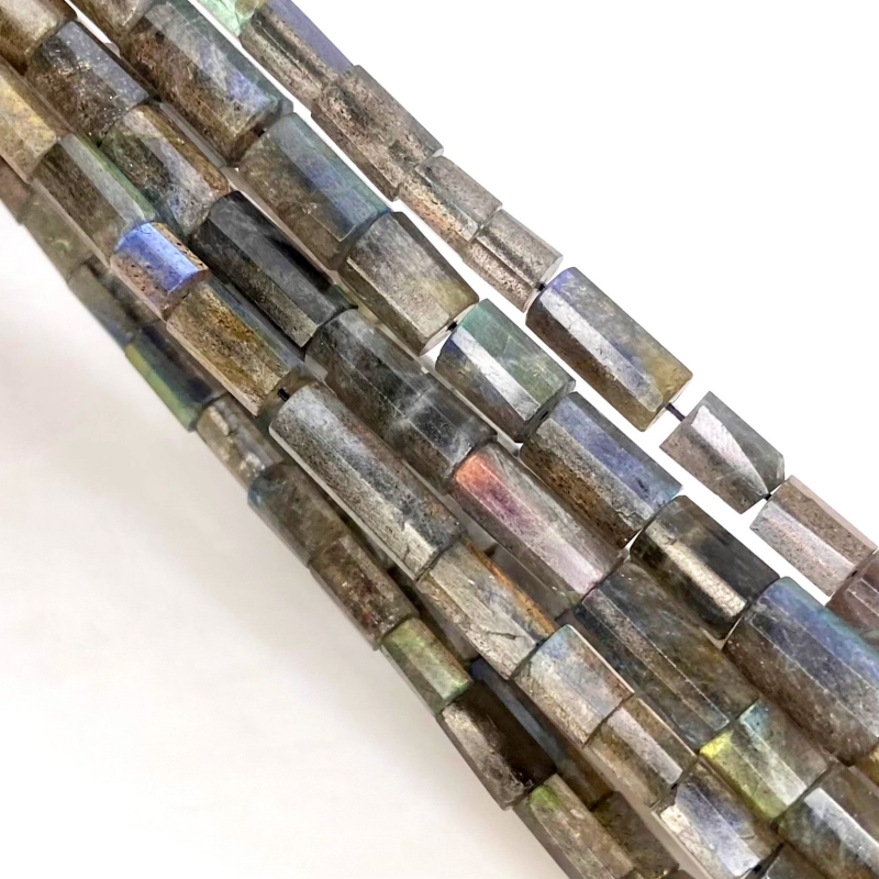 Labradorite 16-20mm Step Cut Pipe Shape AA Grade Gemstone Beads Strand - Total 1 Strand of 16 Inch.