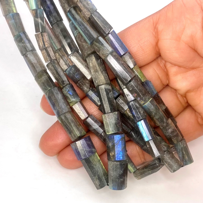 Labradorite 16-20mm Step Cut Pipe Shape AA Grade Gemstone Beads Strand - Total 1 Strand of 16 Inch.