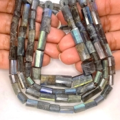 Labradorite 16-20mm Step Cut Pipe Shape AA Grade Gemstone Beads Strand - Total 1 Strand of 16 Inch.