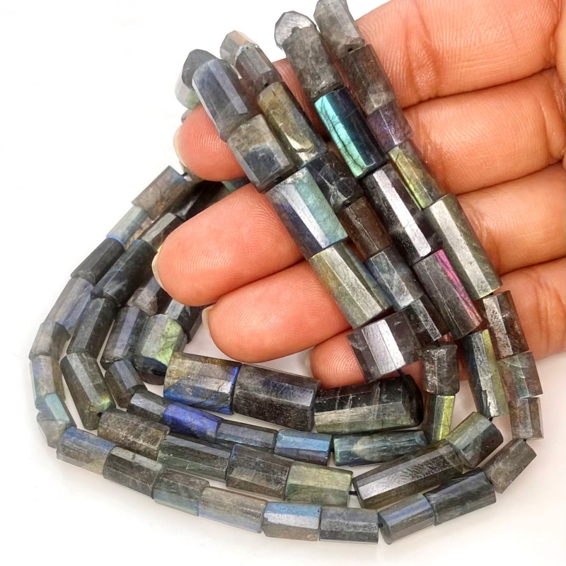 Labradorite 16-20mm Step Cut Pipe Shape AA Grade Gemstone Beads Strand - Total 1 Strand of 16 Inch.
